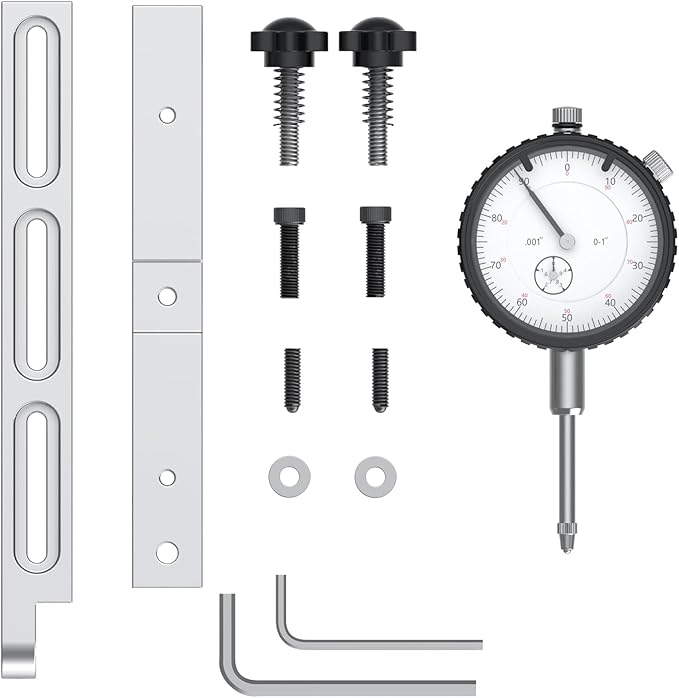HDLNKAK Table Saw Dial Indicator Gauge, 0-1"/0.001" Dial Indicator, Table Saw Alignment Gauge Suitable for Calibrating Workshop, Machinery, Band Saw and Drill Press