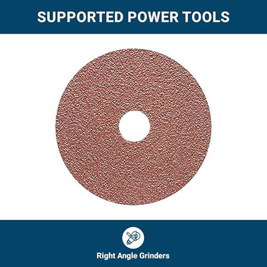 Benchmark Abrasives 4 1/2 Inch Sanding Discs Aluminum Oxide Resin Fiber Grinding Disc for Grinding, Stripping on Wood, Fiberglass, Metal, 7/8" Arbor Angle Grinder Sanding Disc, 25 Pack - 24 Grit