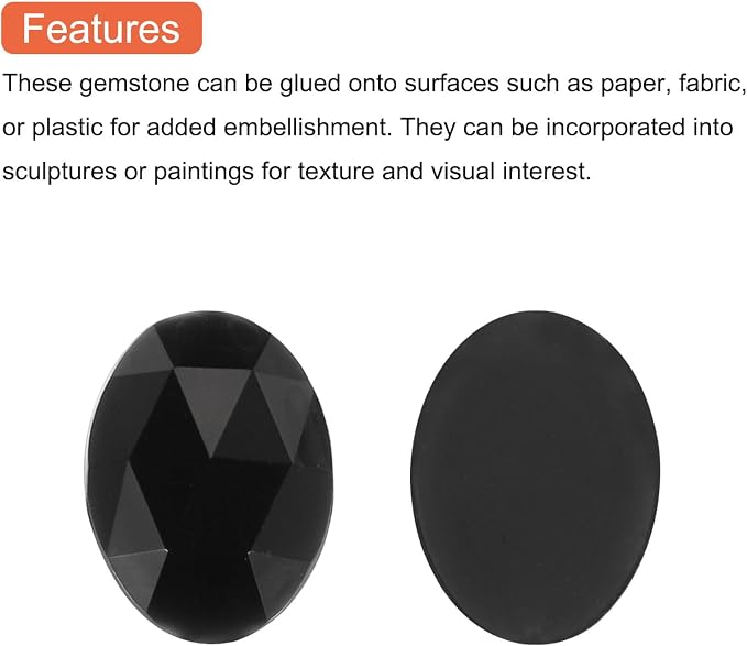MECCANIXITY 10Pcs Acrylic Oval Gems 30x40 mm Flat Back Artificial Rhinestones - Image 4