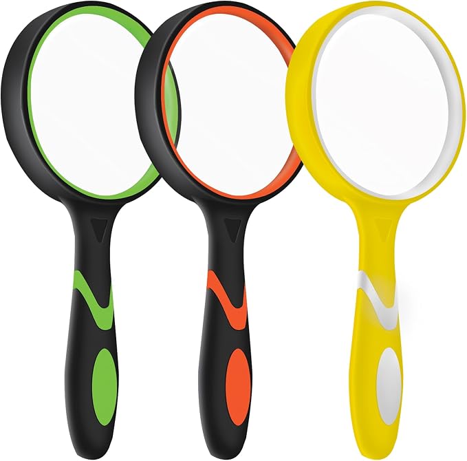 3 Pack Magnifying Glass, 75mm Magnifying Glass by SHENGQIDZ
