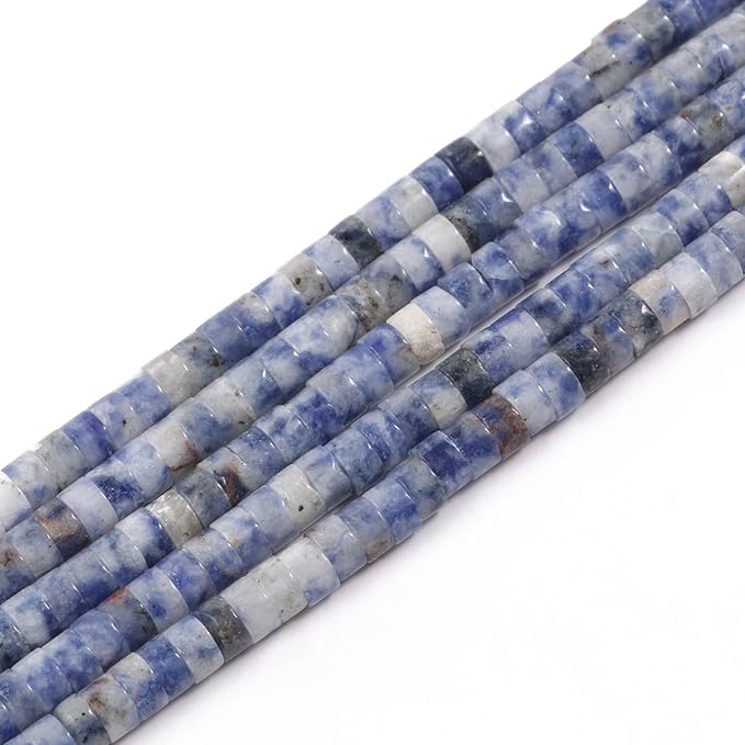 150Pcs 4×2mm Natural Blue Spot Jasper Spacer Stone Beads by Nitopupu