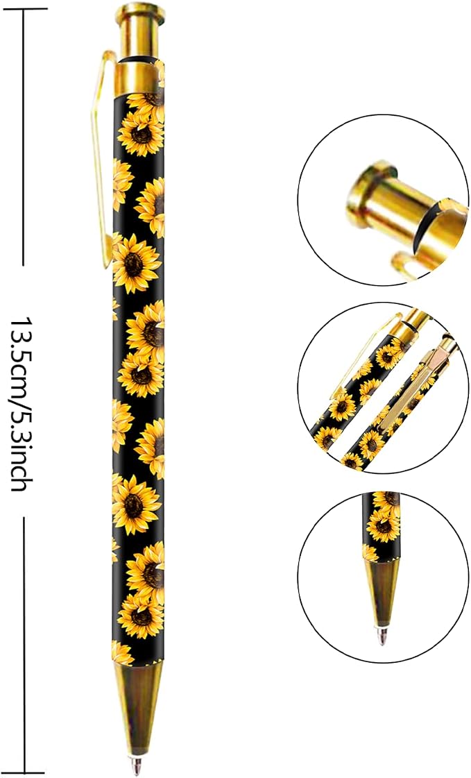 Ballpoint Pen 3Pcs Click Black Ink Metal Retractable 1.0 mm Medium Ballpoint - Image 3