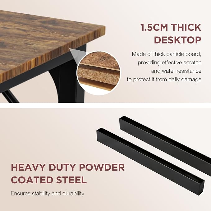 PayLessHere | 39 Inch Computer Desk | Brown | Office Desk - Image 7