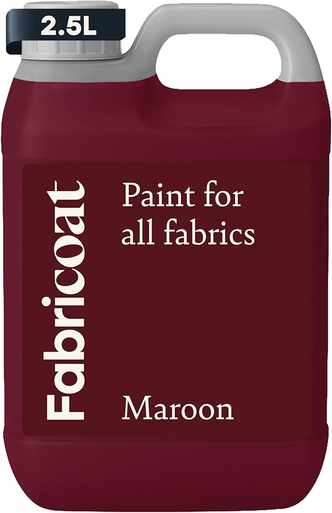 Fabricoat Maroon Fabric Upholstery Paint & Dye | 2500ml / 85 fl oz | Restore or by Fabricoat