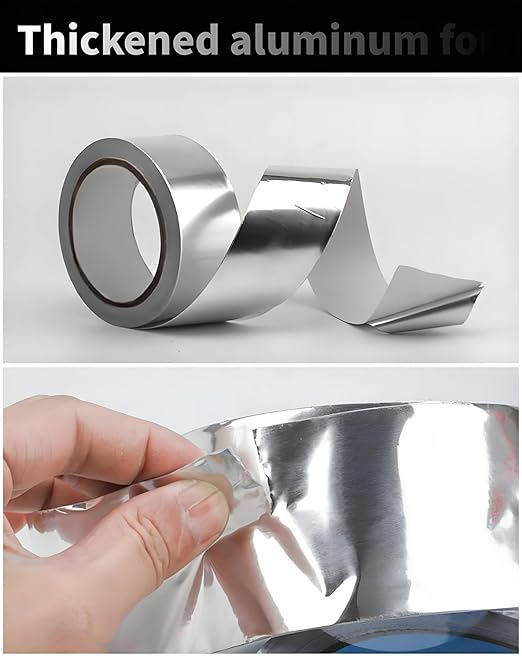 Thicker Aluminum Tape 2 inch x 100 Feet Silver Tape Metal Foil Thick of 4mil - High Temp Heavy Duty HVAC Tape for Insulation Ductwork, Seal & Patching Air Ducts, Exhaust Pipe, Vents, AC, Dryer, Stove