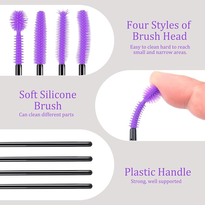 FJW Machine Cleaning Brushes, Reusable Silicone Dense Bristles Clean Brush - Image 3