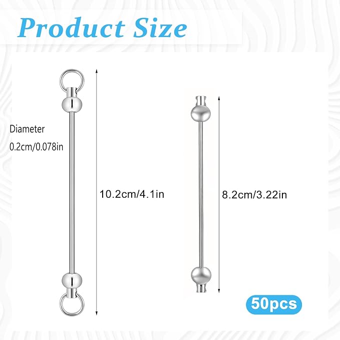 50PCS Beadable Keychain Bars DIY Kit - Image 2