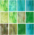 Lanyani 10 Sheets Variety Stained Glass Sheets Pack, 4 x 6 inch Large Cathedral by LanyaniArtGlassMosaics