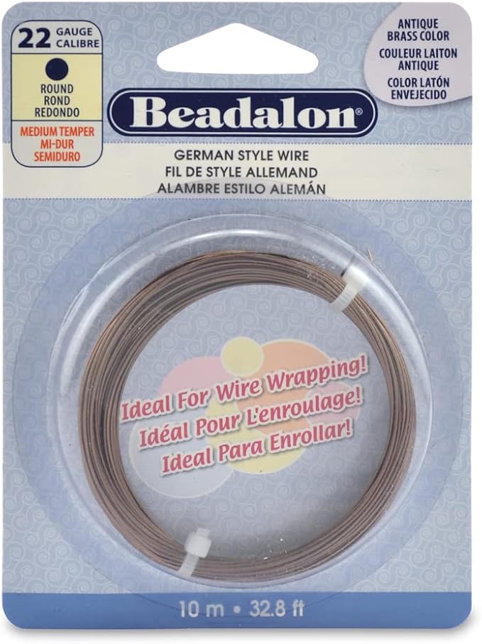 Beadalon German Style Wrapping Wire, Antique Brass Color, 22 Gauge, 10 m / 32.8 by Beadalon