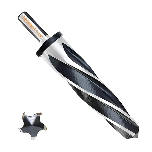 1-1/4" Reamer Drill Bit for Metal, M2 HSS Taper Reamer for Steel, Alloy, Wood, Plastic to Align, Enlarge Holes – 5-Spiral Flutes,1/2"Non-Slip Shank, 32mm Car Reamer, Bridge Construction Reamer.