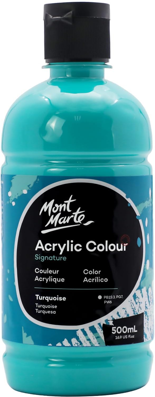 Mont Marte Signature Turquoise Acrylic Paint, Semi-Matte Finish, Suitable by MontMarte