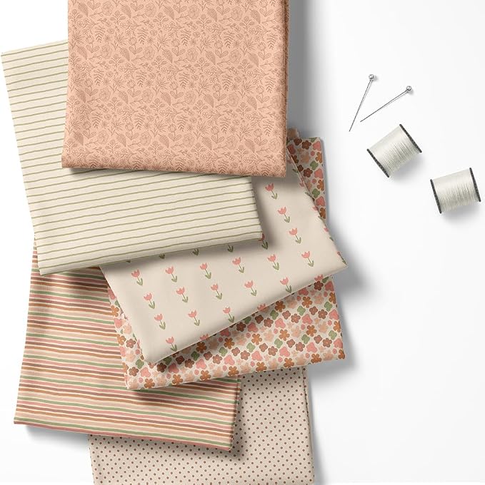 Pastel Patchwork Fabric Panel 100x155 cm – 100% Cotton Satin, 6 Coordinated - Image 2
