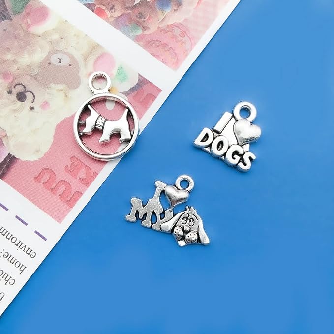 WOCRAFT 120pcs Antique Silver Dog Charm - Image 5