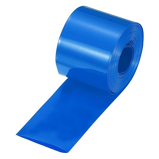 MECCANIXITY Battery Wrap PVC Heat Shrink Tubing 32mm Dia 50mm Flat 20 Feet(6meters) Blue Good Insulation for Battery Pack