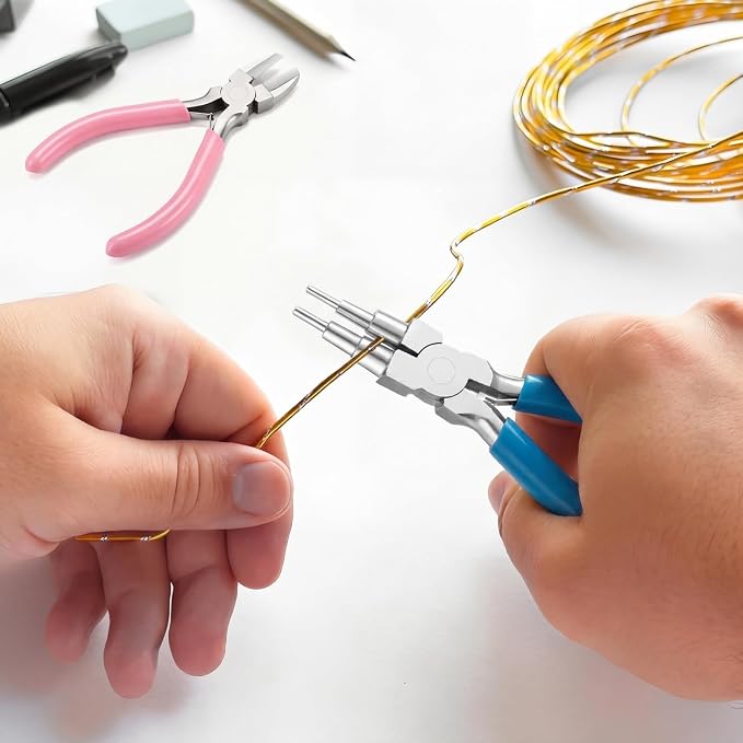 Mudder 2 Pieces Jewelry Making Tool Bail Making Pliers 6 in 1 Jewelry Wire - Image 5