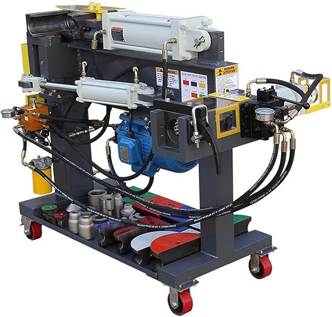 KAKA INDUSTRIAL Hydraulic Exhaust Pipe Bender 10-Ton 4.0kW Motor 220V Single Phase EPB-3 with Swager Expander Tooling Kit for Tubing Metal Fabrication