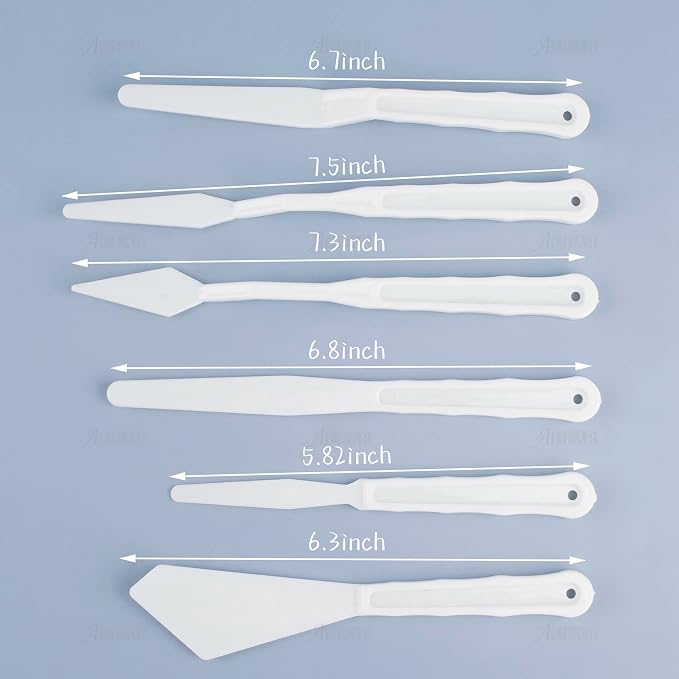 AUEAR, 5 Sets 30 Pack Plastic Spatula Palette Knives, 6 Styles - Image 6