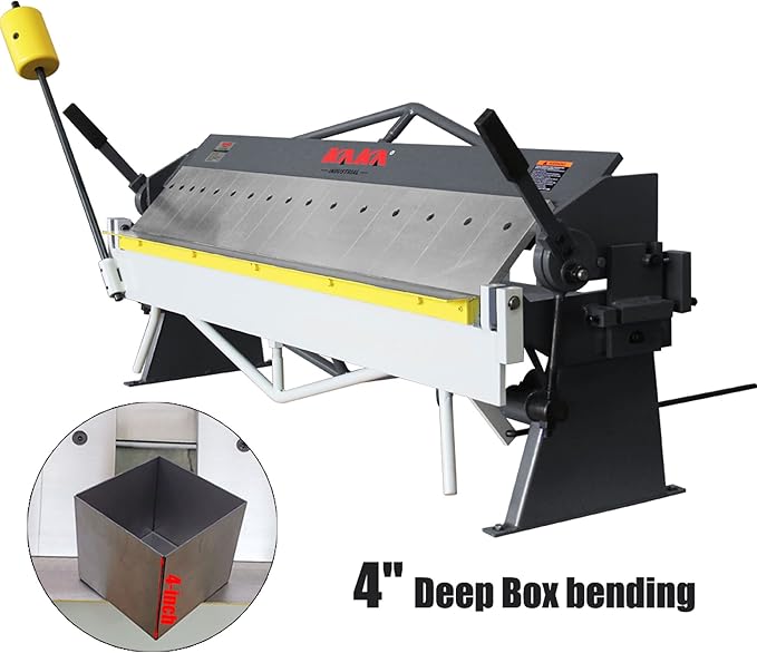 KAKA INDUSTRIAL Box and Pan Brake, 50-Inch Sheet Metal Brake, 16-Gauge Capacity Metal Break, 4-Inch Box Depth, 5/8-Inch Beam Adjustment Press Brake BP-1650