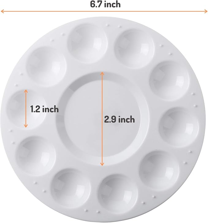 Mr. Pen- Round Paint Tray Palettes, 4 Pack | Plastic White Palettes - Image 3