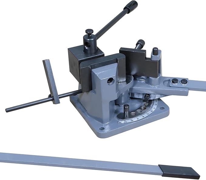 KAKA INDUSTRIAL Universal Bender, Manual Metal Bender, Strip Steel, Flat Steel, Round Steel, Angle Steel Rod Bender, Hot and Cold, 120 Degree Bar Bending Machine with Detachable Bending Lever UB-100
