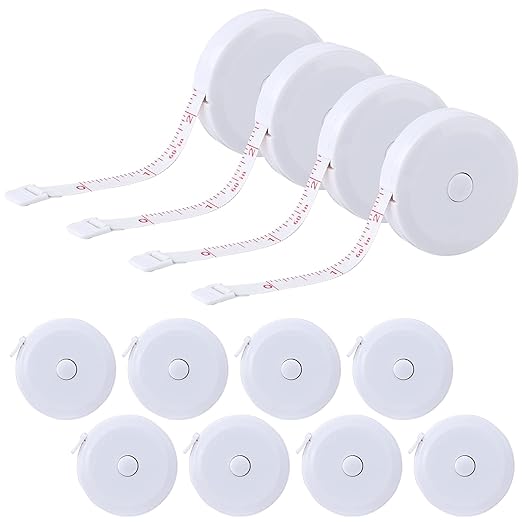 12 Pack Soft Retractable Measuring Tape - Tape Measure for Body Measuring Metric Tape Measure Double Scale Soft Tape Measure for Body Fabric Sewing Tailor Cloth Knitting Home Craft Measurements