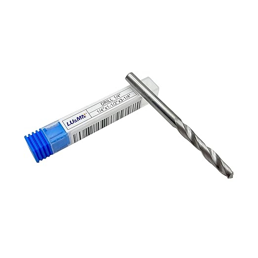 1/4" Solid Carbide Jobber Drill Bits with Straight Shank and 118° Point Angle, Made from K20 Tungsten Carbide,Applications: for Stainless Steel Alloy Metal, 1-Piece