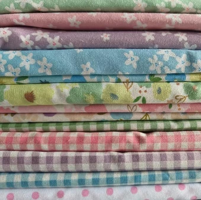 Cotton Fabric DIY Making Supplies Quilting Patchwork Fabric Fat Quarter Bundles by Antetek