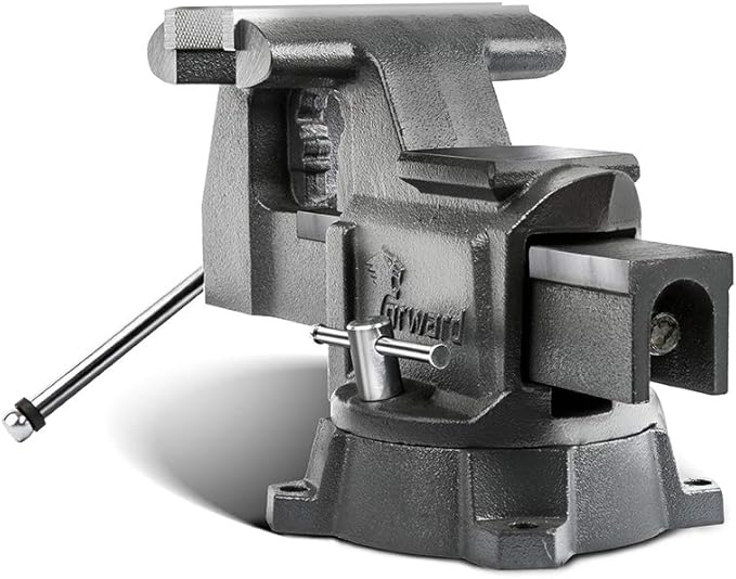 Forward CR80A 8 Inch Bench Vise Heavy Duty Vice with Anvil and 190 Degrees Swivel Base (8")