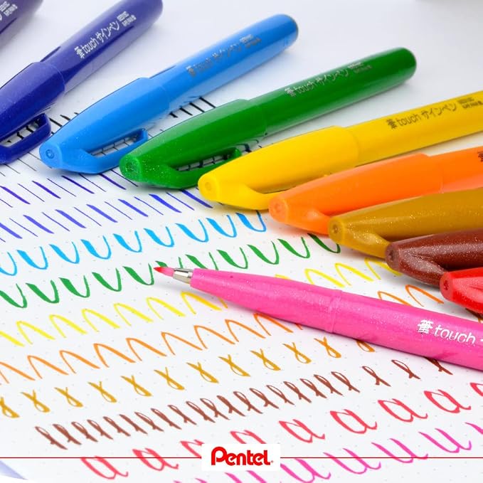 Pentel Fude Touch Sign Pen, Felt Pen Like Brush Stroke - Image 2