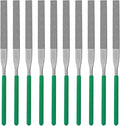 10PCS Diamond Files Flat Set,Precision Needle File Set,Super Hard Black Nickel Coated Alloy File,Diamond Coated Files for Filing Metal,Ceramic,Stone,Jewelry,Glass.120 Grit,5×180mm