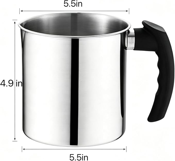 60oz 1.8L Candle Making Pouring Pot Wax Melting Pot and Spoon 304 Stainless - Image 2