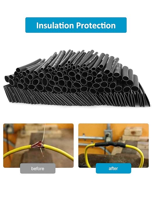innhom 650pcs Heat Shrink Tubing Black Heat Shrink Tube Wire Shrink Wrap - Image 5