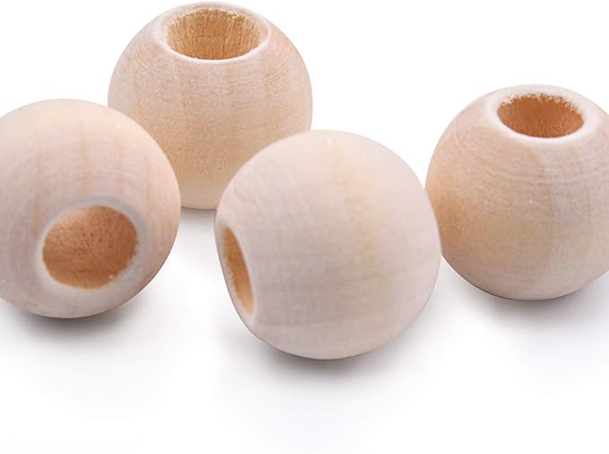 Jdesun 200 Pieces Wooden Beads, Natural Round Wood Loose Beads Wood Spacer 10mm - Image 4