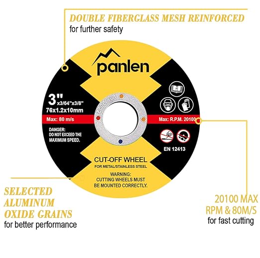 50 PCS 3 inch Cutting Disc,3/8" Arbor Cut Off Wheels for Power Die Grinders and Angle Grinder for Metal and Stainless Steel