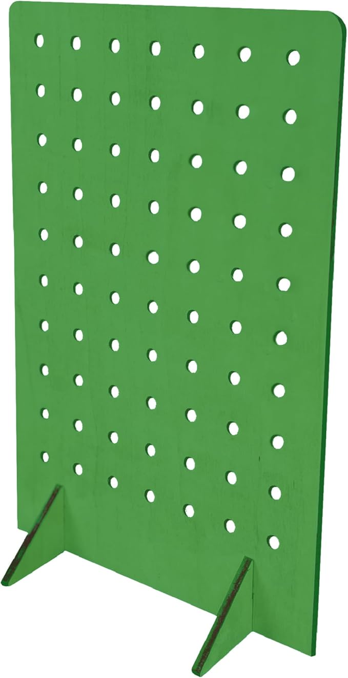 Torched Pegboard Display Stand for Jewelry, Craft Shows, Selling, Vendor Events, Tools, Peg Board Accessories Rack Organizer, Medium 8" L x 4.3" W x 12" H, Green