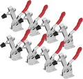 POWERTEC 8PK Toggle Clamp, 300 lbs Capacity, 201B Quick Release Horizontal Clamps w/Antislip Rubber Pressure Tip for Woodworking Jigs and Fixtures, Welding, Drill Press, Crosscut Sled (20327-P2)