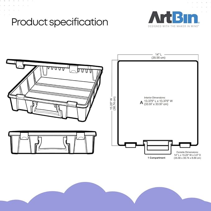 ArtBin 6955RJ Super Satchel 1-Compartment Box, Art & Craft Organizer, - Image 2