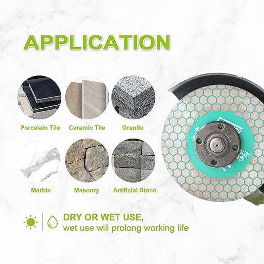 4-1/2" Diamond Tile Saw Blade - FACHLICH 115mm Cutting Wheel for Cutting and Grinding Porcelain Ceramic Tile Marble Artificial Stone