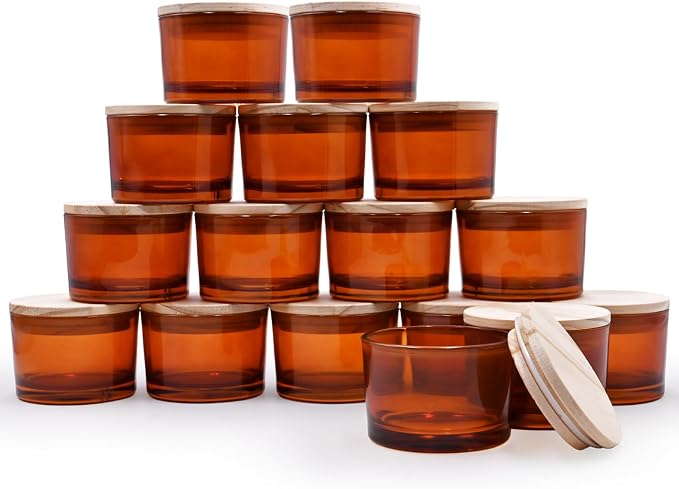 SHOWIN Thick Candle Jars for Making Candles 16 Pcs, 4 OZ Empty Jars by Showin