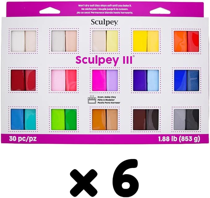 Sculpey III Oven-Bake Polymer Clay 30-Count Sampler Set, 30 Assorted Colors in - Image 2