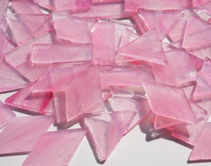 Crisp Texture Transparent Glass Mosaic Tiles, 200g Stained Glass Pieces by Unknown