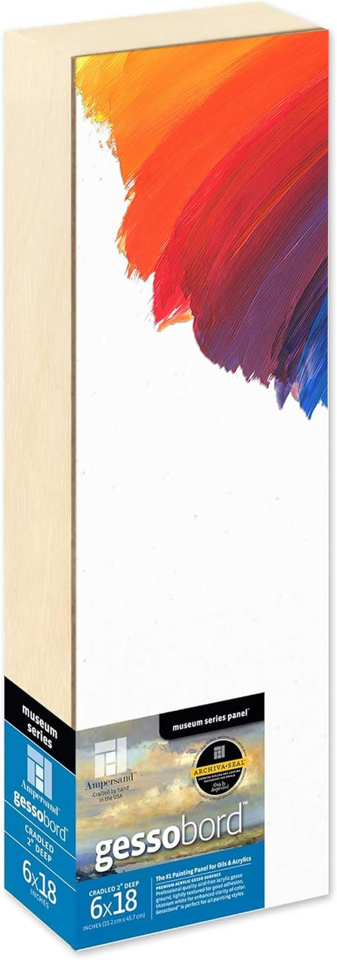 Ampersand Art Supply Museum Series Gessobord | 6x18 | 2" Cradled Profile | by AmpersandArtSupply