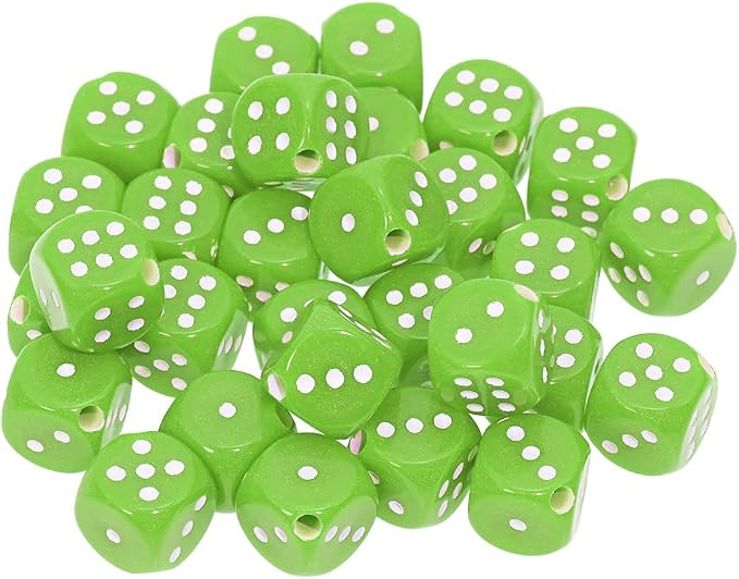 Tupalizy 10mm Acrylic Dice Beads Small 6 Sided Dice Charms by Tupalizy