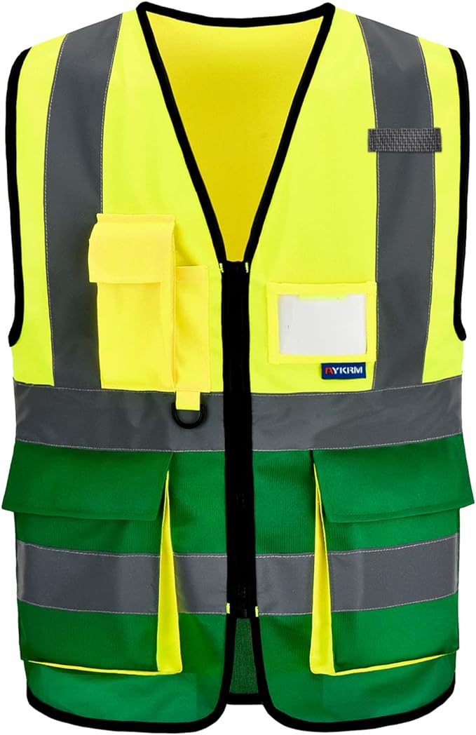 A-SAFETY Yellow Green Safety Vests Yellow&Green Color Mixed, XXXL