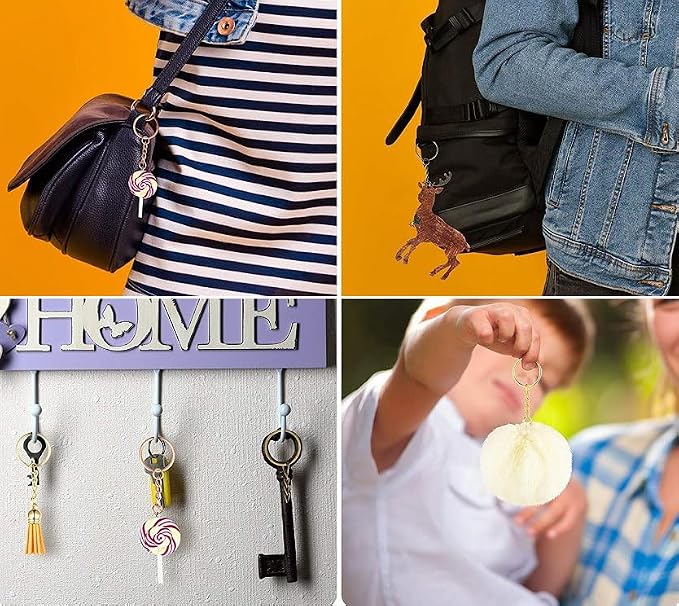 100Sets 1 inch Keychain Rings Golden Split Round Key Ring - Image 6