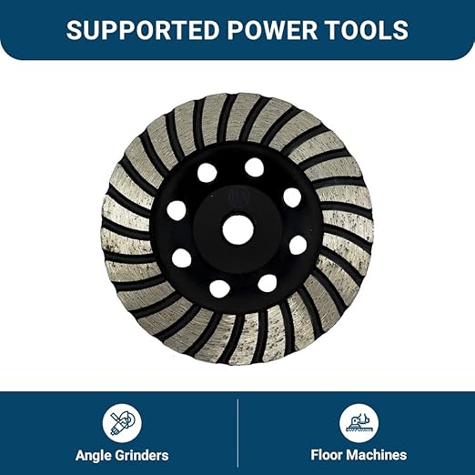 Benchmark Abrasives Grinding Wheels 4 1/2 Inch Turbo Diamond Cup Wheel with 5/8"-11 Arbor Hole for Masonry, Marble, Natural Stone, Concrete Grinding Wheel - Angle Grinder Attachments (4.5”)
