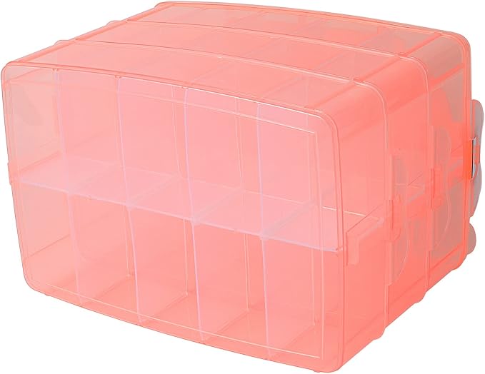 Sooyee Craft Storage Organizer, 3-Tier Plastic Sewing Box - Image 3