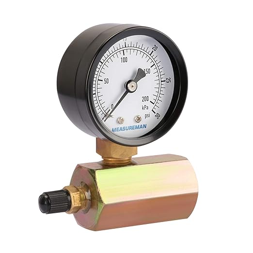 MEASUREMAN 2" Steel Gas Pressure Test Gauge Assembly, 3/4" FNPT Connection, 0-30 psi/kpa, +/-3-2-3% Accuracy