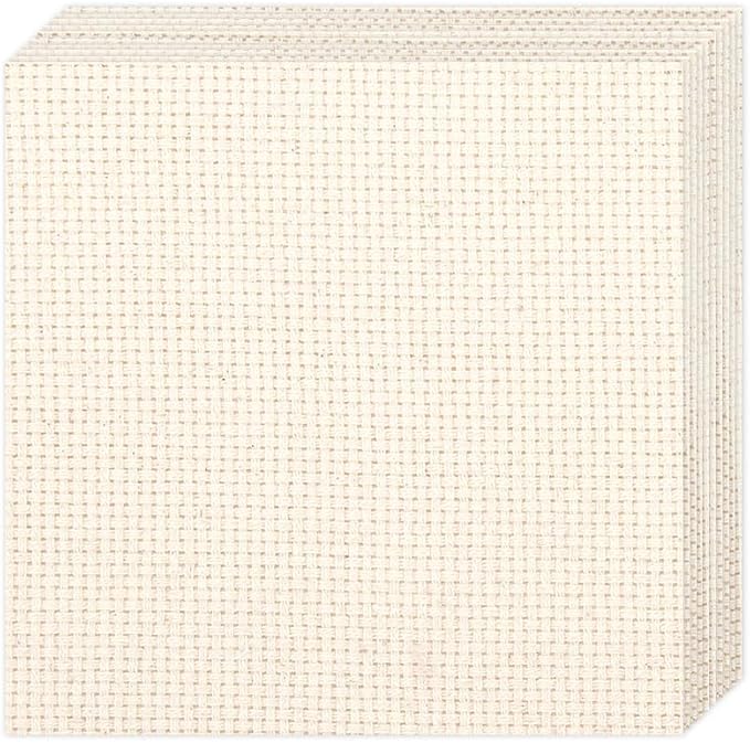 10 PCS Punch Needle Fabric | Pre-Cut Natural Cotton Tufting Cloth Monks Cloth by Nitelemn