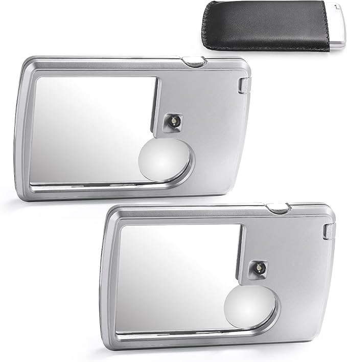 2 Pieces 3X 6X Pocket Magnifying Glass by Amoper